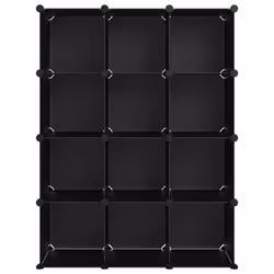 vidaXL Storage Cube Organiser PP Shoe Rack Room Divider Multi Colours/Sizes - black, 94.5 x 31.5 x 123 cm - Additional view 2