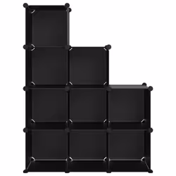 vidaXL Storage Cube Organiser PP Shoe Rack Room Divider Multi Colours/Sizes - black, 94.5 x 32 x 124 cm - Additional view 2