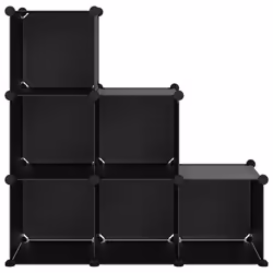 vidaXL Storage Cube Organiser PP Shoe Rack Room Divider Multi Colours/Sizes - black, 94.5 x 31.5 x 93 cm - Additional view 2