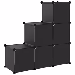 vidaXL Storage Cube Organiser PP Shoe Rack Room Divider Multi Colours/Sizes - black, 94.5 x 31.5 x 93 cm - Additional view 4
