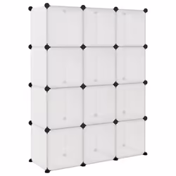 vidaXL Storage Cube Organiser PP Shoe Rack Room Divider Multi Colours/Sizes - transparent, 94.5 x 31.5 x 124 cm - Additional view 4
