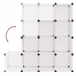 vidaXL Storage Cube Organiser PP Shoe Rack Room Divider Multi Colours/Sizes - transparent, 94.5 x 31.5 x 124 cm - Additional view 5