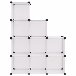 vidaXL Storage Cube Organiser PP Shoe Rack Room Divider Multi Colours/Sizes - transparent, 95.5 x 31.5 x 124 cm - Additional view 2
