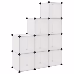vidaXL Storage Cube Organiser PP Shoe Rack Room Divider Multi Colours/Sizes - transparent, 95.5 x 31.5 x 124 cm - Additional view 4