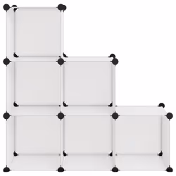 vidaXL Storage Cube Organiser PP Shoe Rack Room Divider Multi Colours/Sizes - transparent, 94.5 x 31.5 x 93 cm - Additional view 2
