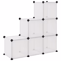 vidaXL Storage Cube Organiser PP Shoe Rack Room Divider Multi Colours/Sizes - transparent, 94.5 x 31.5 x 93 cm - Additional view 4