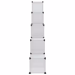 vidaXL Storage Cube Organiser PP Shoe Rack Room Divider Multi Colours/Sizes - transparent and white, 155 x 32 x 153.5 cm - Additional view 4
