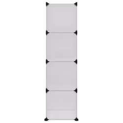 vidaXL Storage Cube Organiser PP Shoe Rack Room Divider Multi Colours/Sizes - transparent and white, 94 x 31.5 x 123.5 cm - Additional view 4