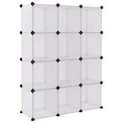 vidaXL Storage Cube Organiser PP Shoe Rack Room Divider Multi Colours/Sizes - transparent and white, 94 x 31.5 x 123.5 cm - Additional view 5