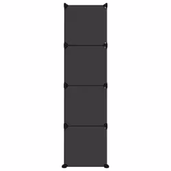 vidaXL Storage Cube Organiser PP Shoe Rack Room Divider Multi Colours/Sizes - black and transparent, 94.5 x 31.5 x 124 cm - Additional view 4