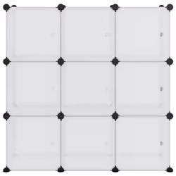 vidaXL Storage Cube Organiser PP Shoe Rack Room Divider Multi Colours/Sizes - transparent and white, 94.5 x 31.5 x 94 cm - Additional view 2