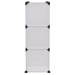 vidaXL Storage Cube Organiser PP Shoe Rack Room Divider Multi Colours/Sizes - transparent and white, 94.5 x 31.5 x 94 cm - Additional view 4