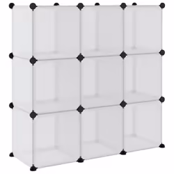 vidaXL Storage Cube Organiser PP Shoe Rack Room Divider Multi Colours/Sizes - transparent and white, 94.5 x 31.5 x 94 cm - Additional view 5