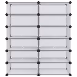 vidaXL Shoe Rack PP Home Organiser Storage Shelf Black/Transparent Multi Sizes - transparent, 94.5 x 36.5 x 106 cm - Additional view 2