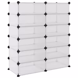 vidaXL Shoe Rack PP Home Organiser Storage Shelf Black/Transparent Multi Sizes - transparent, 94.5 x 36.5 x 106 cm - Additional view 4