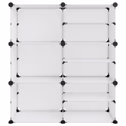 vidaXL Shoe Rack PP Home Organiser Storage Shelf Black/Transparent Multi Sizes - transparent, 84 x 31.5 x 93 cm - Additional view 2