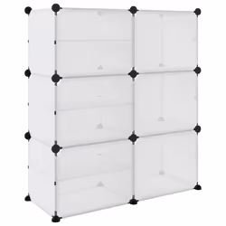 vidaXL Shoe Rack PP Home Organiser Storage Shelf Black/Transparent Multi Sizes - transparent, 84 x 31.5 x 93 cm - Additional view 4