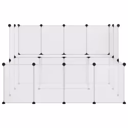 vidaXL Small Animal Cage PP and Steel Animal Supply House Black/Transparent - transparent - Additional view 2