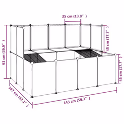 vidaXL Small Animal Cage PP and Steel Animal Supply House Black/Transparent - transparent - Additional view 7