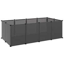 vidaXL Small Animal Cage PP and Steel Animal Supply House Black/Transparent - black