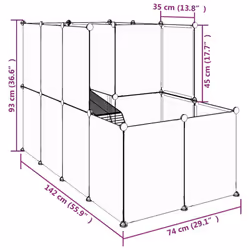 vidaXL Small Animal Cage PP and Steel Animal Supply House Black/Transparent - black - Additional view 3