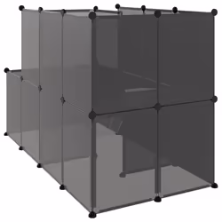 vidaXL Small Animal Cage PP and Steel Animal Supply House Black/Transparent - black - Additional view 4
