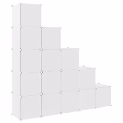 vidaXL Cube Storage Cabinet Blue/White 124.5x31.5x123.5 cm/155x31.5x154 cm - white, 155 x 31.5 x 154 cm - Additional view 4