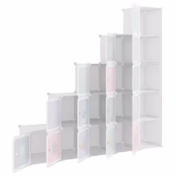 vidaXL Cube Storage Cabinet Blue/White 124.5x31.5x123.5 cm/155x31.5x154 cm - white, 155 x 31.5 x 154 cm - Additional view 5