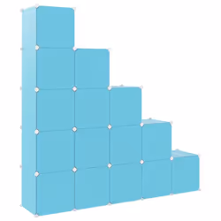 vidaXL Cube Storage Cabinet Blue/White 124.5x31.5x123.5 cm/155x31.5x154 cm - blue, 155 x 31.5 x 154 cm - Additional view 4