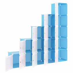 vidaXL Cube Storage Cabinet Blue/White 124.5x31.5x123.5 cm/155x31.5x154 cm - blue, 155 x 31.5 x 154 cm - Additional view 5