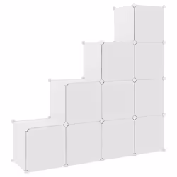 vidaXL Cube Storage Cabinet Blue/White 124.5x31.5x123.5 cm/155x31.5x154 cm - white, 124.5 x 31.5 x 123.5 cm - Additional view 4