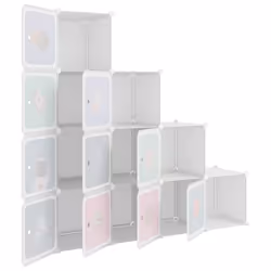 vidaXL Cube Storage Cabinet Blue/White 124.5x31.5x123.5 cm/155x31.5x154 cm - white, 124.5 x 31.5 x 123.5 cm - Additional view 5