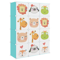 vidaXL Cube Storage Cabinet for Kids with 8 Cubes Blue PP Multi Colours/Sizes - green, 110 x 36.5 x 143.5 cm