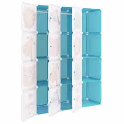 vidaXL Cube Storage Cabinet for Kids with 8 Cubes Blue PP Multi Colours/Sizes - green, 110 x 36.5 x 143.5 cm - Additional view 5