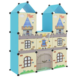 vidaXL Cube Storage Cabinet for Kids with 8 Cubes Blue PP Multi Colours/Sizes - blue, 109.5 x 36.5 x 127 cm