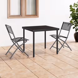 VidaXL 318766 outdoor chair Terrace Fabric, Steel Black