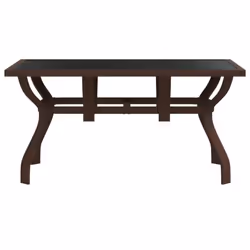 vidaXL Garden Table Steel and Glass Multi Colours 140x70x70 cm/180x80x70 cm - brown and black, 140 x 70 x 70 cm
