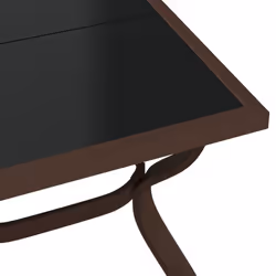 vidaXL Garden Table Steel and Glass Multi Colours 140x70x70 cm/180x80x70 cm - brown and black, 140 x 70 x 70 cm - Additional view 4