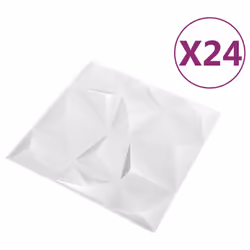 vidaXL 3D Wall Panels Self-adhesive Wall Panel Decor Wallpaper Wall Covering - diamond white, 24