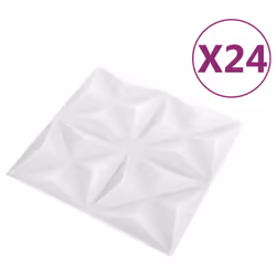 vidaXL 3D Wall Panels Self-adhesive Wall Panel Decor Wallpaper Wall Covering - origami white, 24