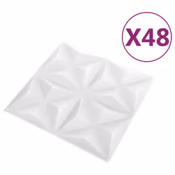 vidaXL 3D Wall Panels Self-adhesive Wall Panel Decor Wallpaper Wall Covering - origami white, 48