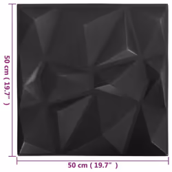 vidaXL 3D Wall Panels Self-adhesive Wall Panel Decor Wallpaper Wall Covering - diamond black, 48