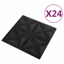 vidaXL 3D Wall Panels Self-adhesive Wall Panel Decor Wallpaper Wall Covering - origami black, 24