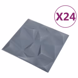 vidaXL 3D Wall Panels Self-adhesive Wall Panel Decor Wallpaper Wall Covering - diamond grey, 24