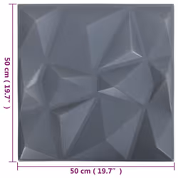 vidaXL 3D Wall Panels Self-adhesive Wall Panel Decor Wallpaper Wall Covering - diamond grey, 48