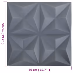 vidaXL 3D Wall Panels Self-adhesive Wall Panel Decor Wallpaper Wall Covering - origami grey, 24