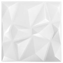 vidaXL 3D Wall Panels Wall Paper Wall Cover Decor 12 pcs Diamond White 3 mÂ²