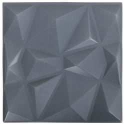 vidaXL 3D Wall Panels Wall Paper Wall Cover Decor 12 pcs Diamond Grey 3 mÂ²