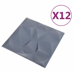 vidaXL 3D Wall Panels Wall Paper Wall Cover Decor 12 pcs Diamond Grey 3 mÂ²