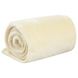 vidaXL Blanket Bedding Blanket Bed Throw Camping Blanket Ultimate Polyester - cream, 130 x 170 cm